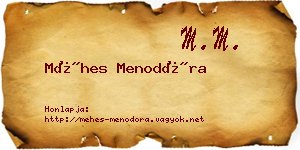 Méhes Menodóra névjegykártya